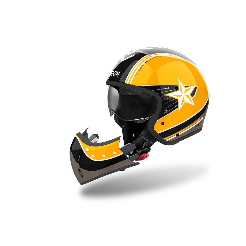 Modulárna prilba na motorku Airoh J110 Command lesklá žltá