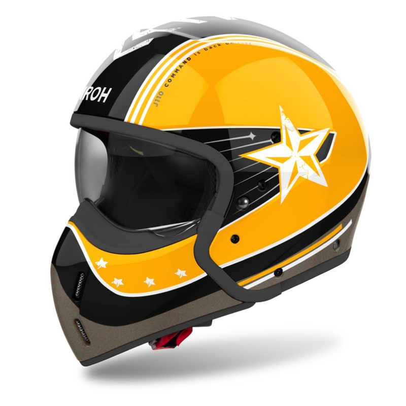 Modulárna prilba na motorku Airoh J110 Command lesklá žltá