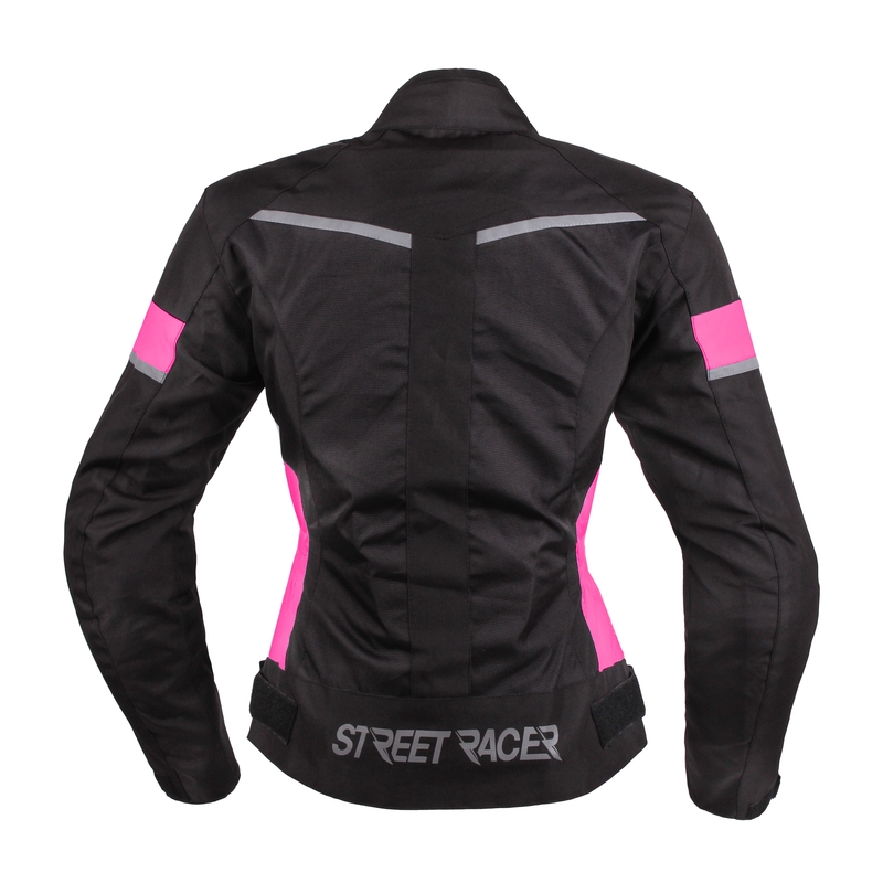 Dámska bunda na motocykel Street Racer Betty čierno-bielo-ružová výpredaj
