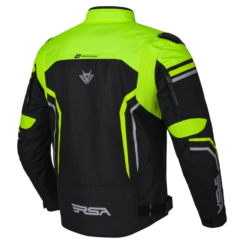 Bunda na motocykel RSA Compact 2 EVO čierno-šedo-fluo žltá