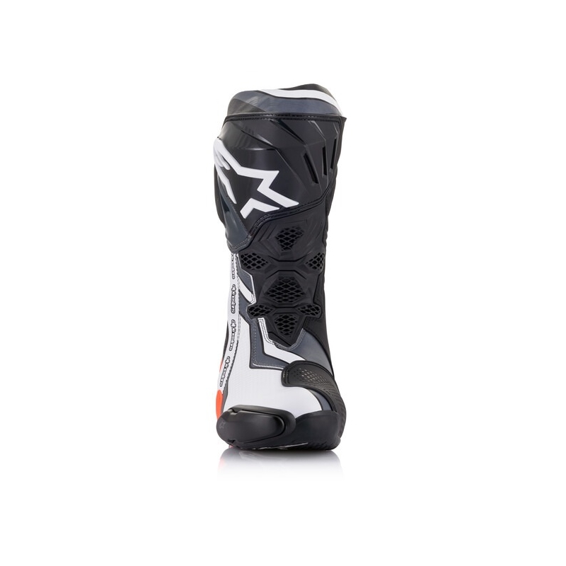 Topánky na motorku Alpinestars Supertech R čierno-fluo červeno-bielo-šedé