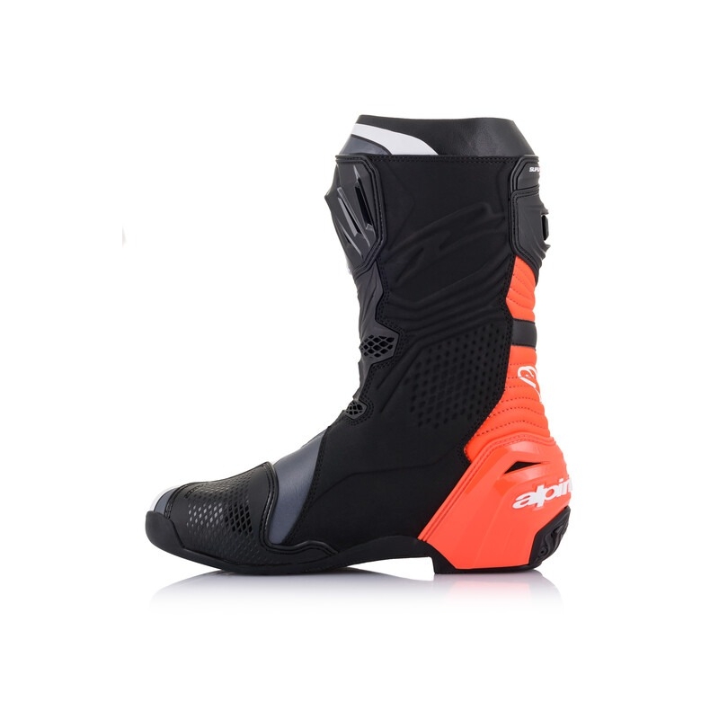 Topánky na motorku Alpinestars Supertech R čierno-fluo červeno-bielo-šedé