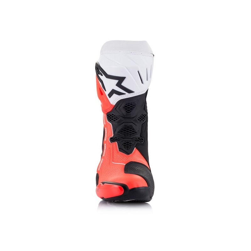 Topánky na motorku Alpinestars Supertech R Vented čierno-bielo-fluo červené
