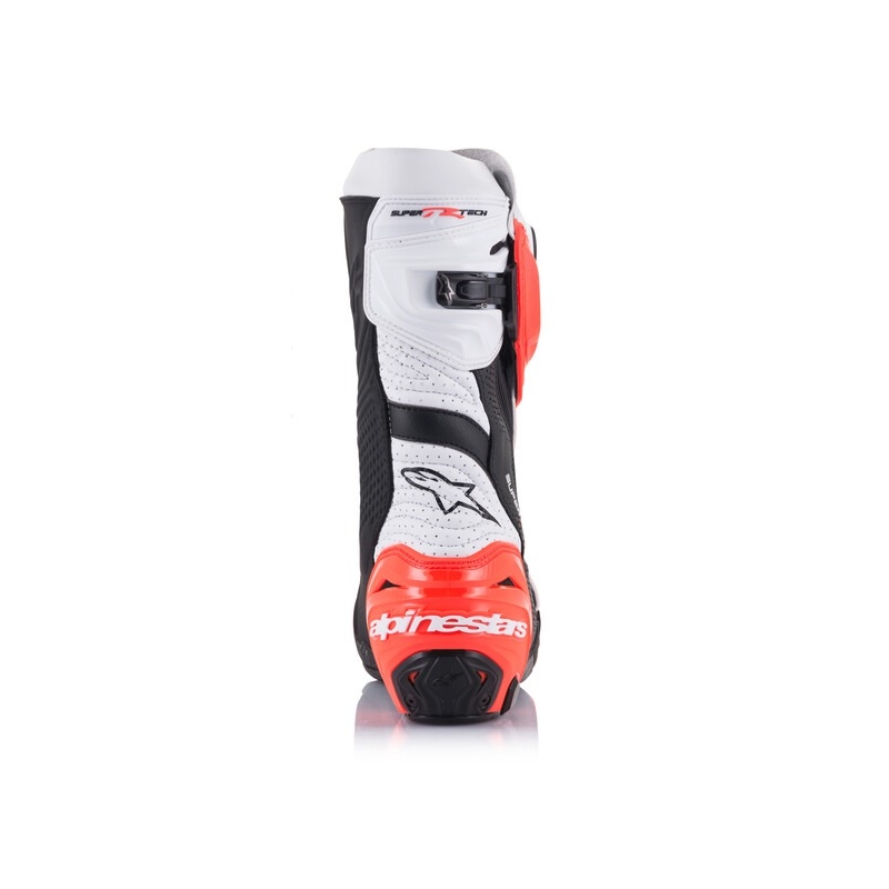 Topánky na motorku Alpinestars Supertech R Vented čierno-bielo-fluo červené