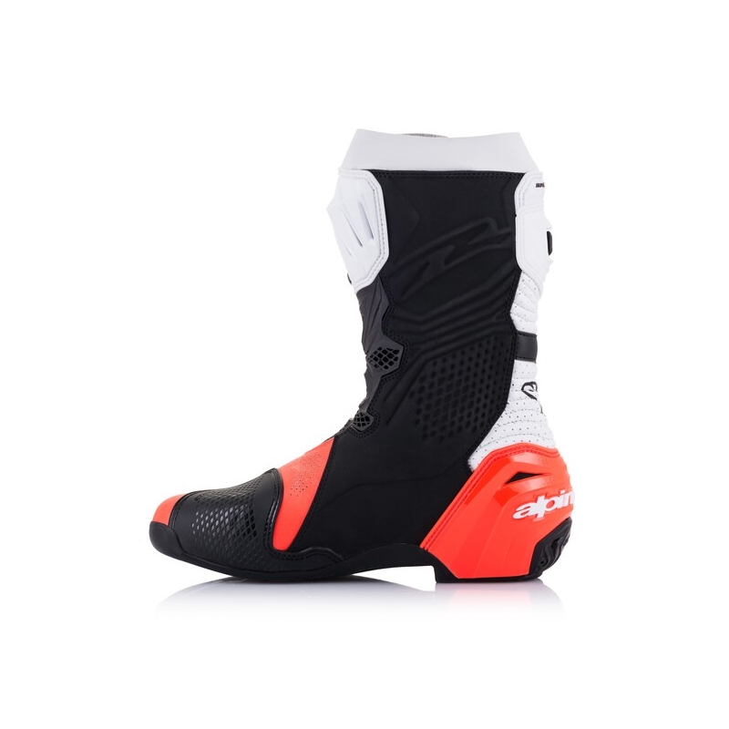 Topánky na motorku Alpinestars Supertech R Vented čierno-bielo-fluo červené