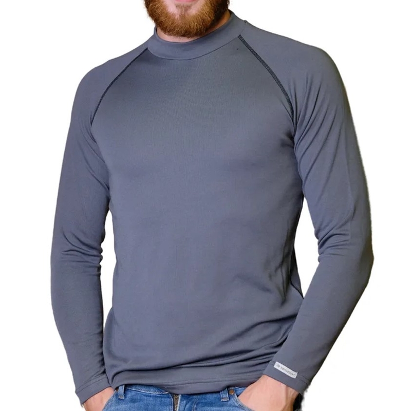 Pánske termo tričko nanosilver® Merino Stone šedo-čierne výpredaj