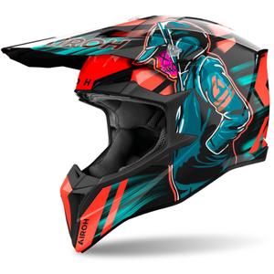 Motokrosová prilba Airoh Wraaap Cyber ​​2024 lesklá oranžová