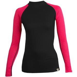 Dámske termo tričko nanosilver® Kombi MERINO černo-ružové