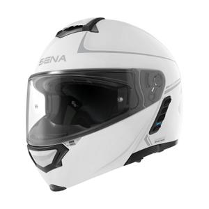 Vyklápacia prilba na motorku SENA s Mesh headsetom Impulse biela lesklá