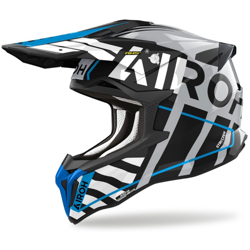 Motokrosová prilba Airoh Strycker Brave 2024 lesklá modro-šedá výpredaj