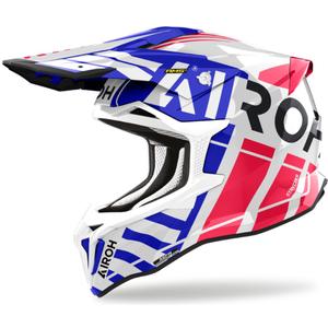 Motokrosová prilba Airoh Strycker Brave 2024 lesklá modro-červená výpredaj