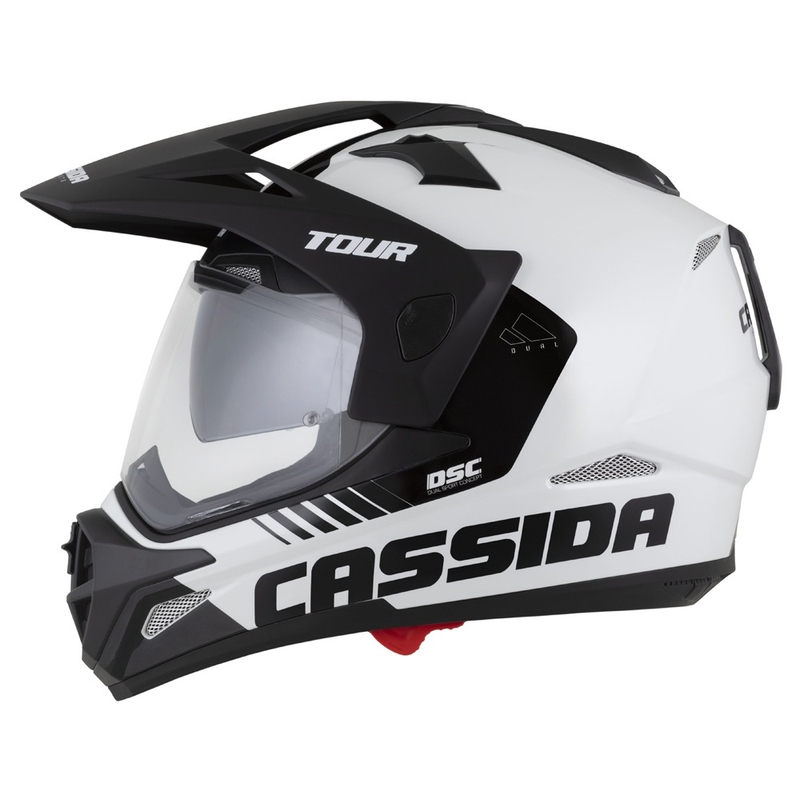 Enduro prilba Cassida Tour 2.0 Dual bielo-čierna s čiernym matným šiltom