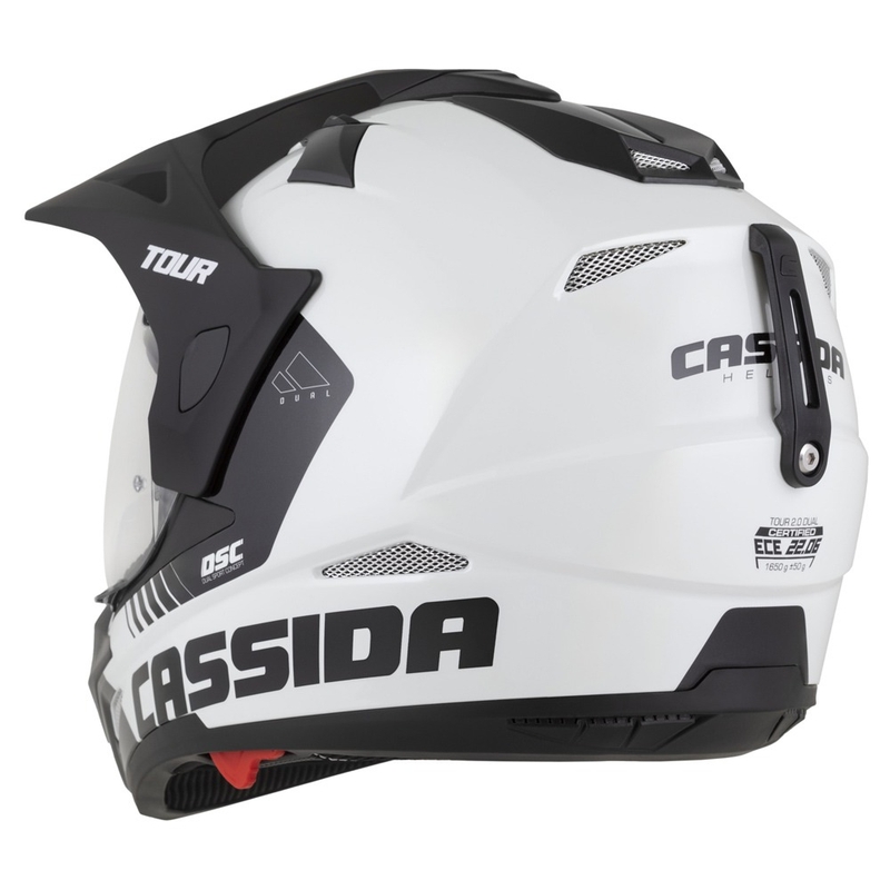 Enduro prilba Cassida Tour 2.0 Dual bielo-čierna s čiernym matným šiltom