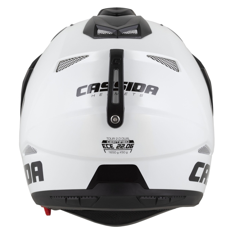 Enduro prilba Cassida Tour 2.0 Dual bielo-čierna s čiernym matným šiltom