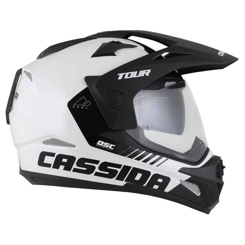 Enduro prilba Cassida Tour 2.0 Dual bielo-čierna s čiernym matným šiltom