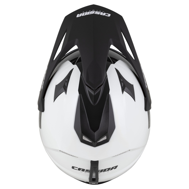 Enduro prilba Cassida Tour 2.0 Dual bielo-čierna s čiernym matným šiltom