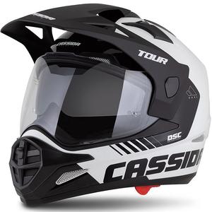 Enduro prilba Cassida Tour 2.0 Dual bielo-čierna s čiernym matným šiltom