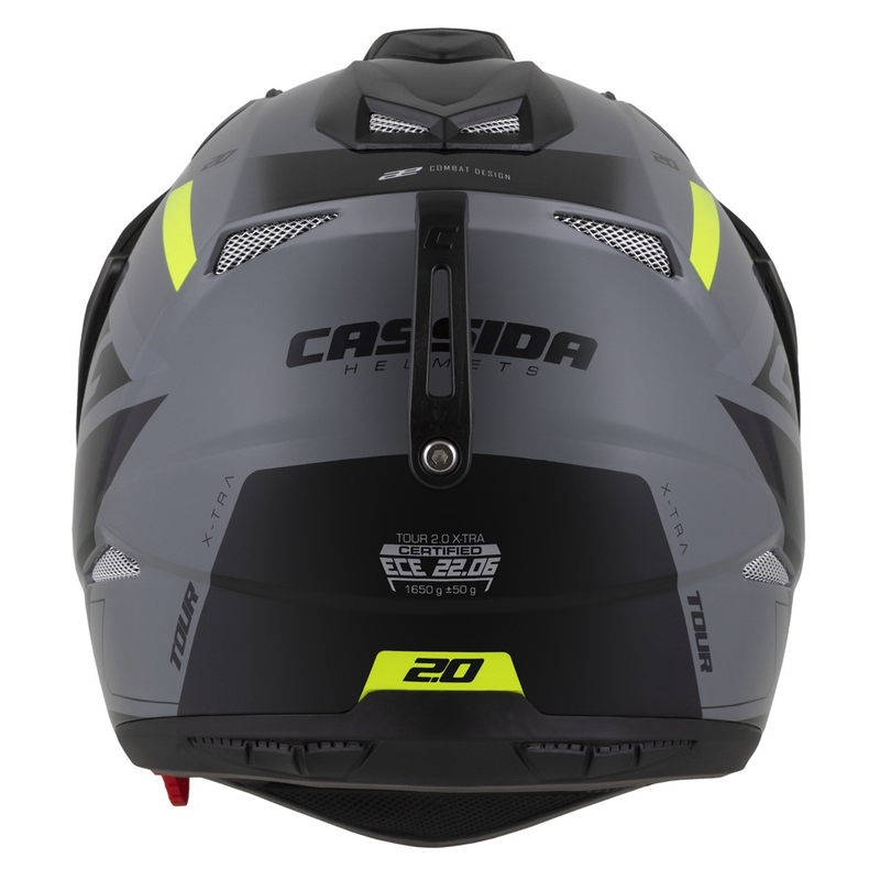 Enduro prilba Cassida Tour 2.0 X-tra sivo-fluo žlto-čierna s čiernym matným šiltom