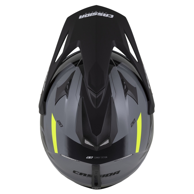 Enduro prilba Cassida Tour 2.0 X-tra sivo-fluo žlto-čierna s čiernym matným šiltom