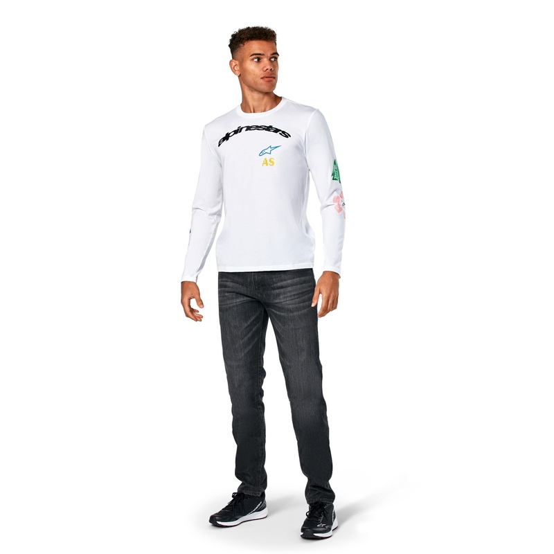 Tričko s dlhým rukávom Alpinestars Brundo CSF ​​biele