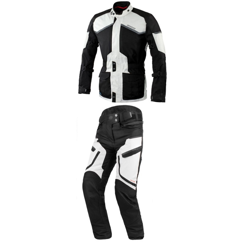 Kombinéza na motocykel Ozone Explorer II šedo-čierna