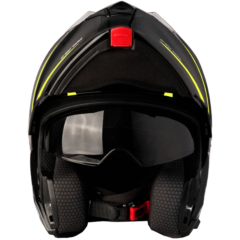 Vyklápacia helma na motorku Street Racer Fury čierno-fluo žltá