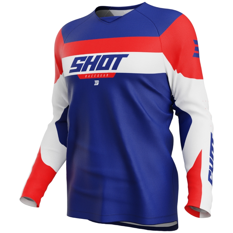 Detský motokrosový dres Shot Draw League modro-červený
