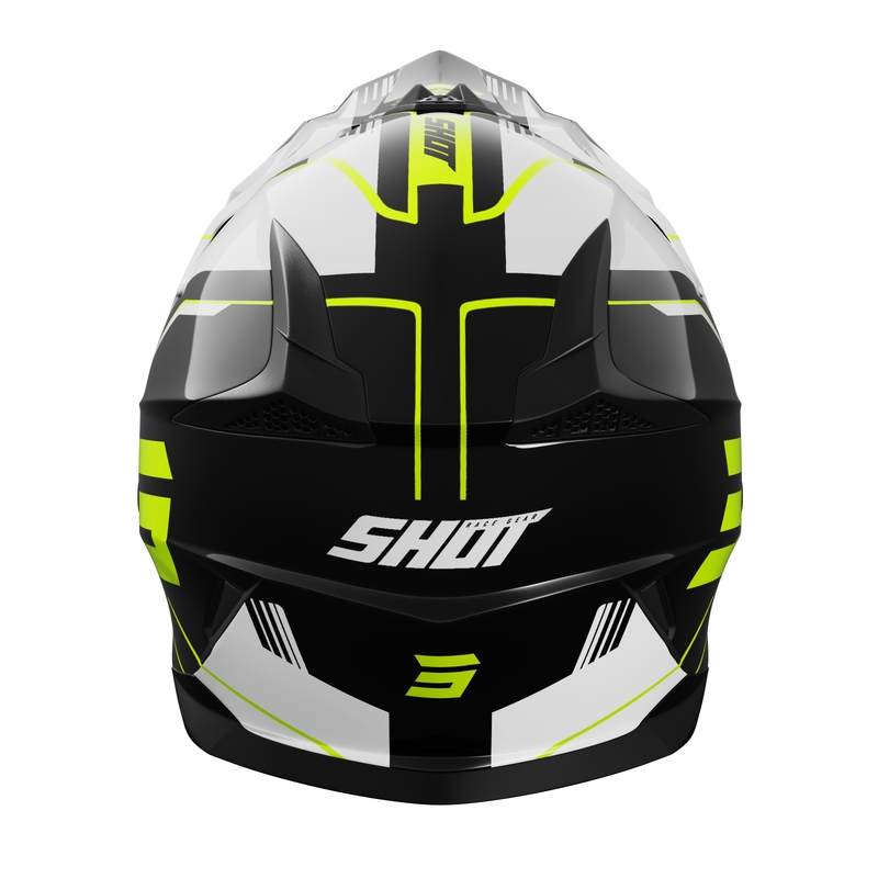 Detská motokrosová helma Shot Pulse Lines čierno-fluo žltá
