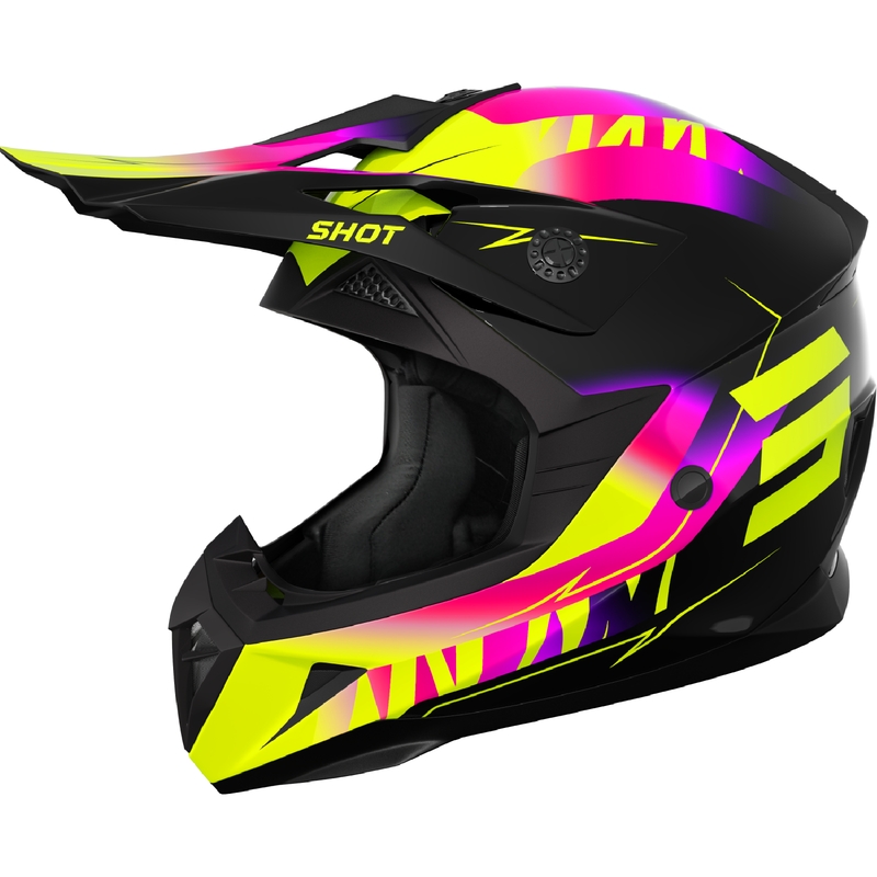 Detská motokrosová helma Shot Pulse X-Trem ružovo-fluo žltá