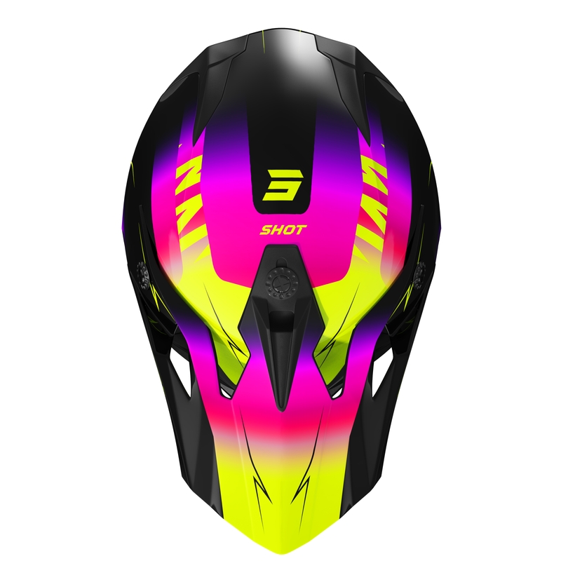 Detská motokrosová helma Shot Pulse X-Trem ružovo-fluo žltá