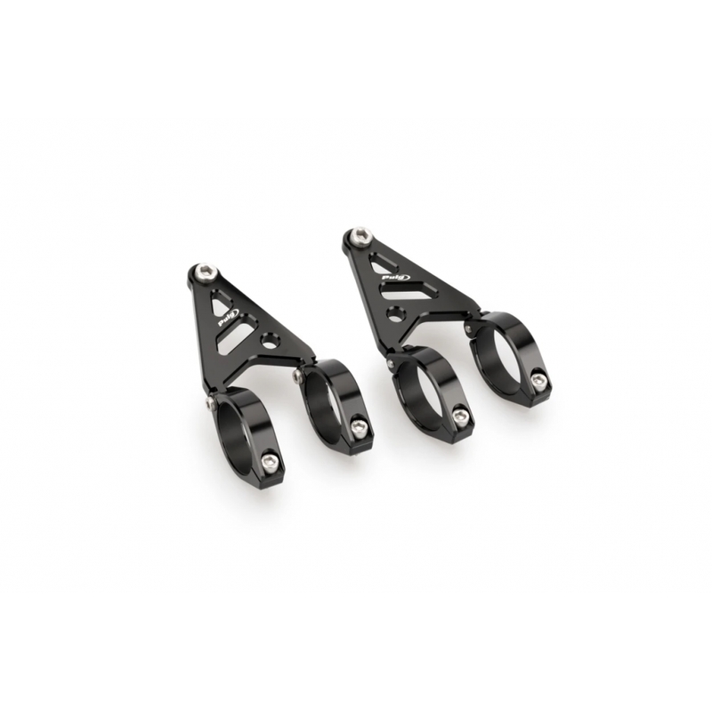 Clamp set PUIG LUMEN LED d 42-43mm + suport for headlights čierna