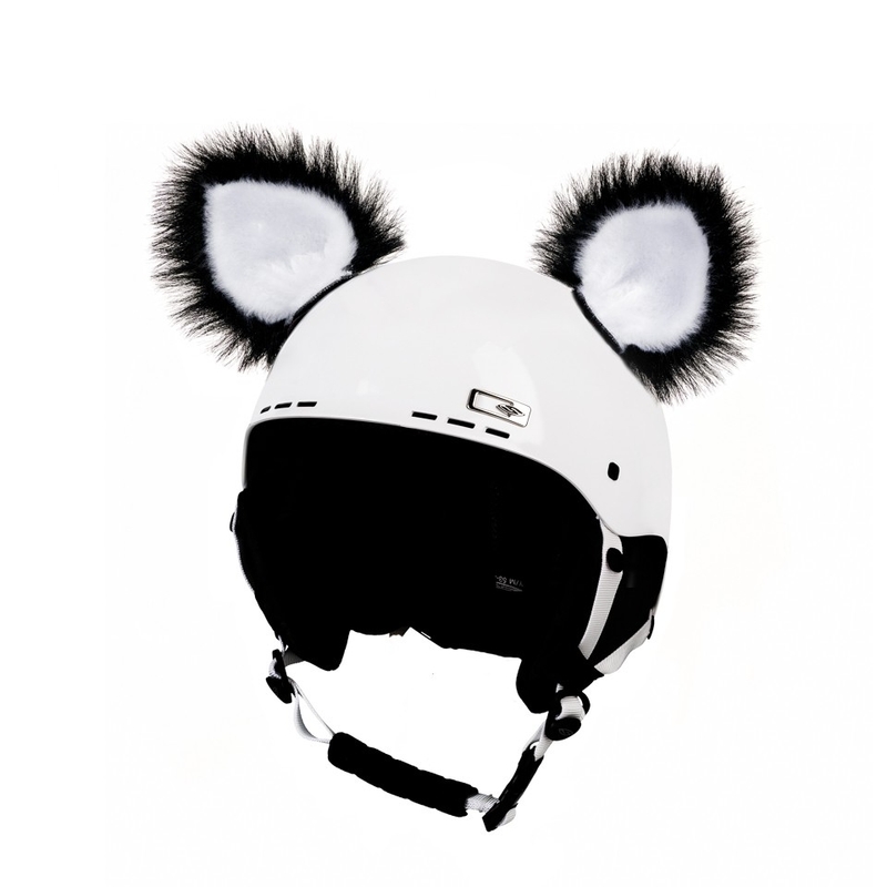 Uši na prilbu Mačka čierna