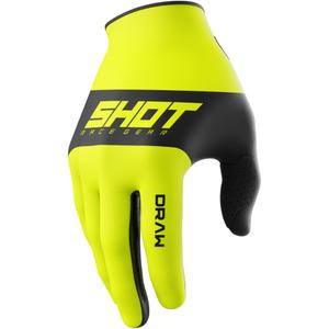 Detské motokrosové rukavice Shot Draw Sky fluo žlté