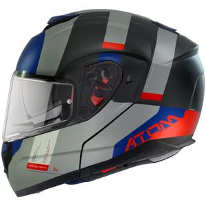 Odklápacia prilba na motocykel MT Atom SV Gorex C12 čierno-sivo-modro-červená výpredaj