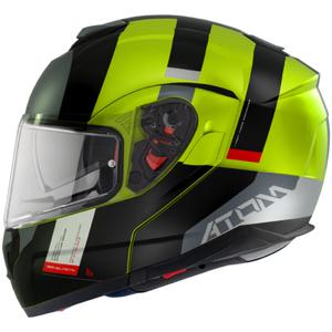 Odklápacia prilba na motocykel MT Atom SV Gorex C3 čierno-sivo-fluorescenčno žltá výpredaj