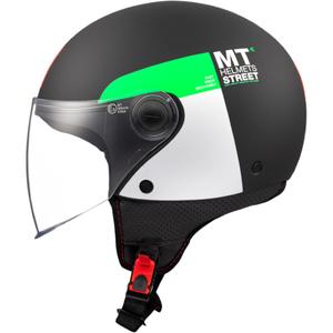 Otvorená prilba na motorku MT STREET INBOARD D6 matná čierno-zelená
