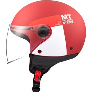 Otvorená prilba na motorku MT STREET INBOARD C5 matná červeno-biela