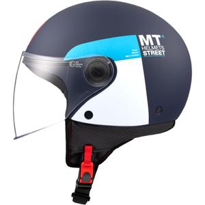 Otvorená prilba na motorku MT STREET INBOARD C7 matná modro-biela