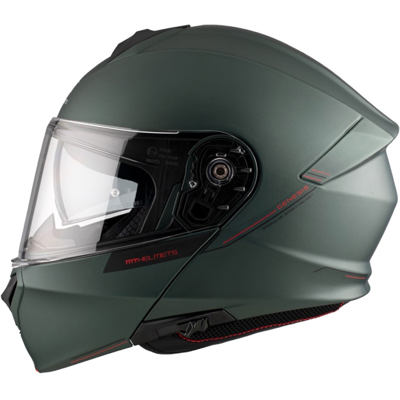 Odklápacia prilba na motocykel MT Genesis SV Solid A6 zelená matná