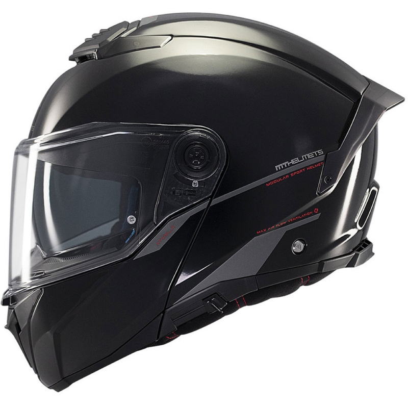 Odklápacia prilba na motocykel MT ATOM 2 SV SOLID A1 lesklá čierna