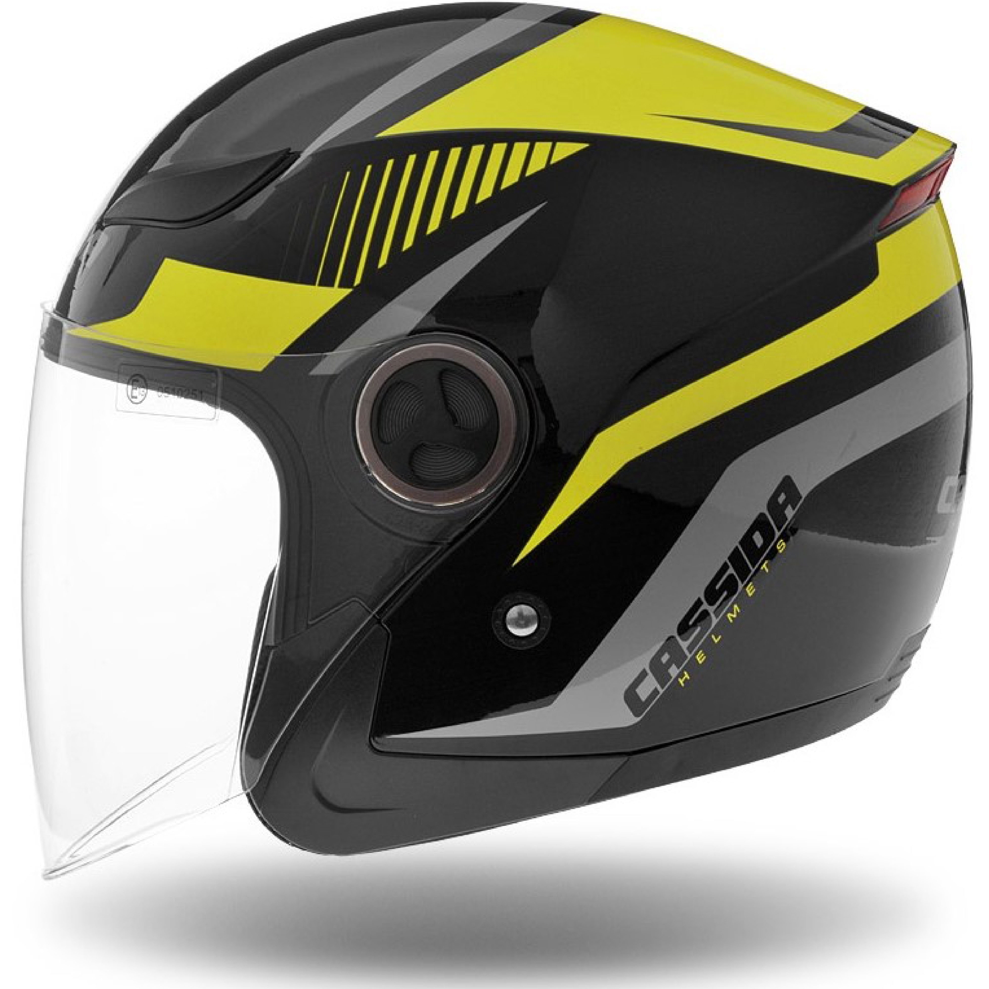 Prilba na motocykel otvorená Cassida Reflex čierno-strieborno-fluo žltá Veľkosť: XS