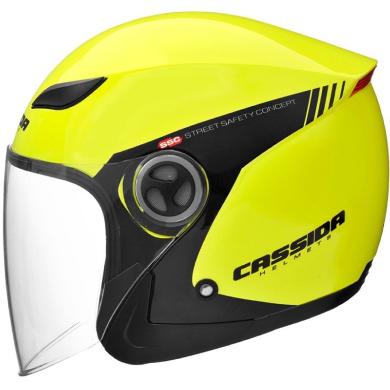 Otvorená prilba na motocykel Cassida Reflex Safety čierno-fluorescenčno žltá
