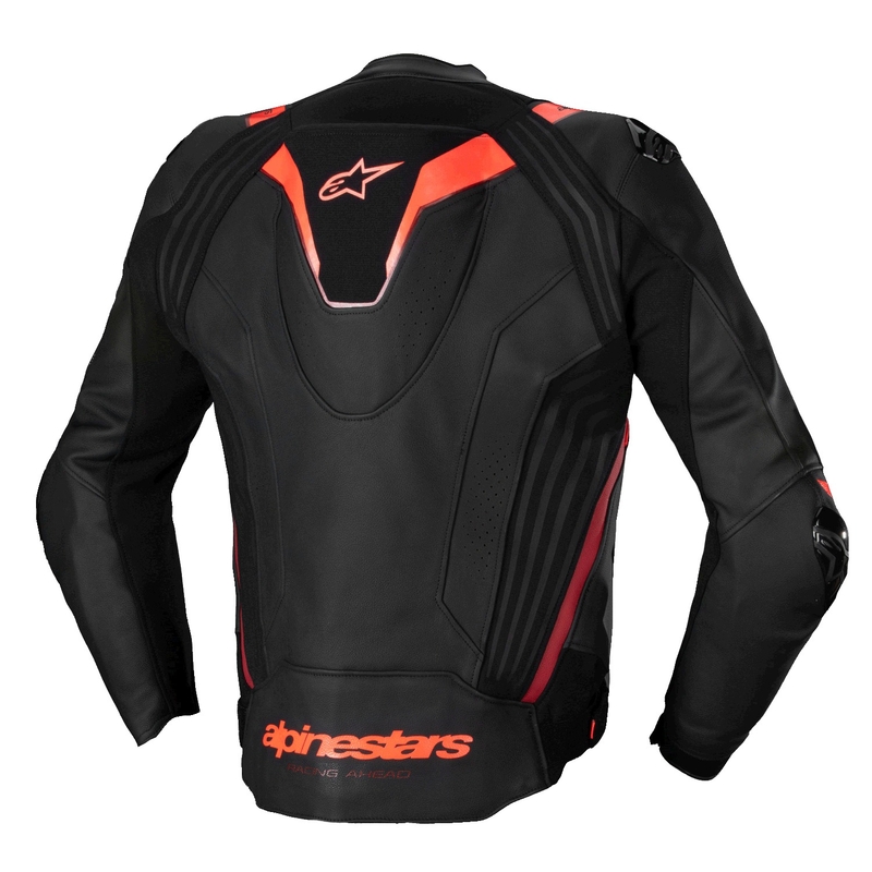 Kožená bunda na motorku Alpinestars Missile 3 Ignition čierno-fluo červeno-tmavo červená