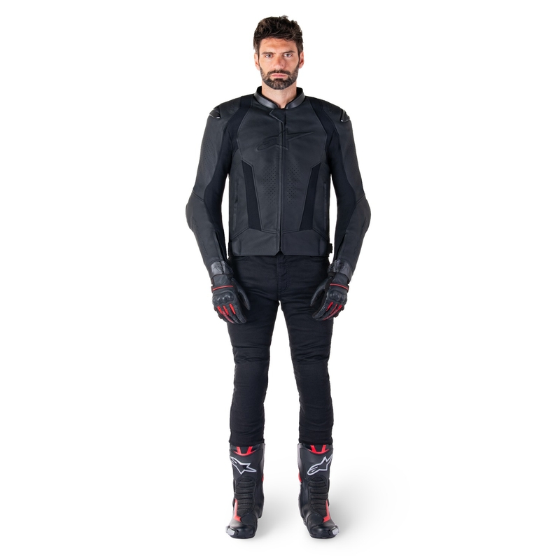 Kožená bunda na motorku Alpinestars Missile 3 čierno-čierna