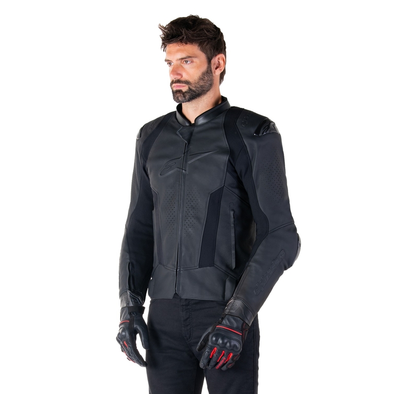 Kožená bunda na motorku Alpinestars Missile 3 čierno-čierna