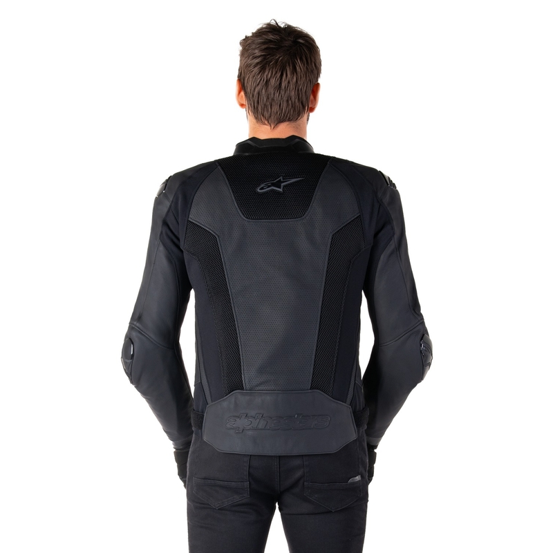 Kožená bunda na motorku Alpinestars Missile 3 Airflow čierno-čierna