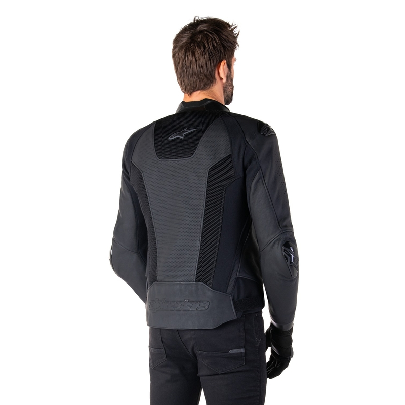 Kožená bunda na motorku Alpinestars Missile 3 Airflow čierno-čierna