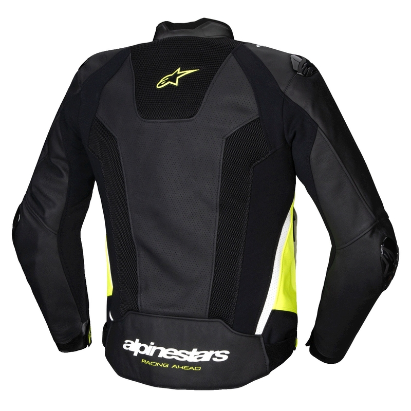 Kožená bunda na motorku Alpinestars Missile 3 Airflow čierno-fluo žlto-biela