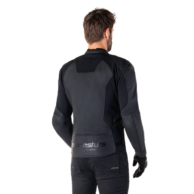 Kožená bunda na motorku Alpinestars Faster 3 čierno-čierna