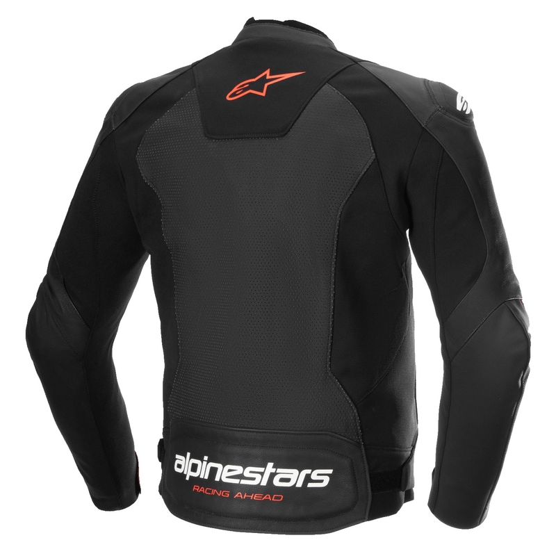 Kožená bunda na motorku Alpinestars Faster 3 Airflow čierno-fluo červená